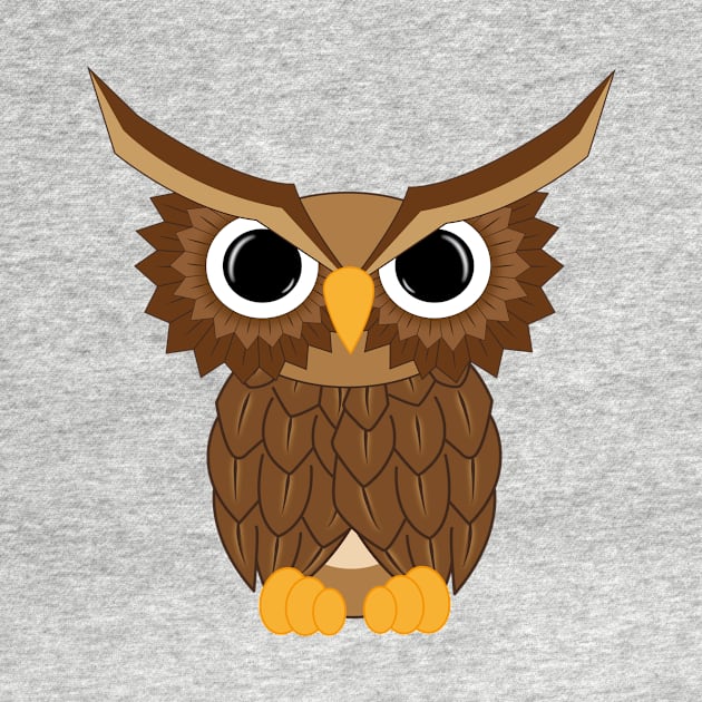 Illustration of cartoon owl by jeshiolip